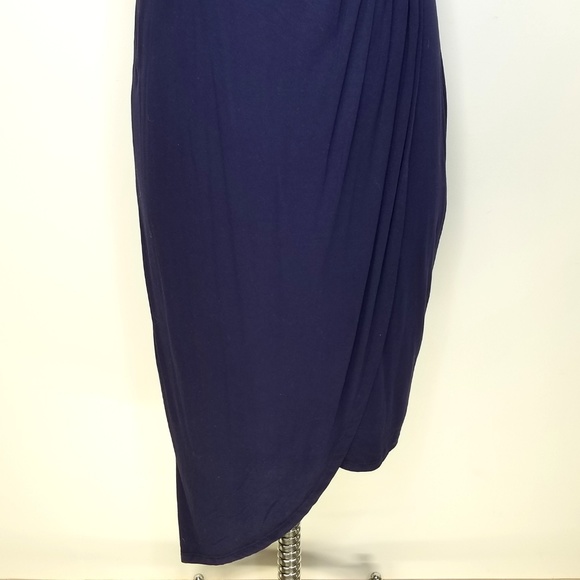 ELOQUII Wrap Front Asymmetrical Hem Dress Jersey - Picture 4 of 8